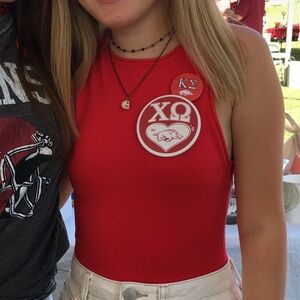 Free People red tank bodysuit